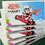 耐候性・UVカットラミネート加工　レインボースポーツのステッカー　モトジムカーナ選手しょこら　様